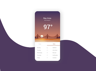 Apocalyptic Weather app app clean design uiux ux weather