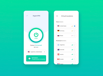 VPN design app clean uiux vpn