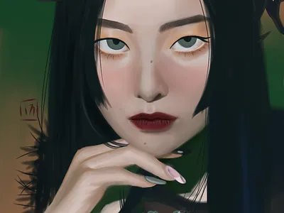 Seulgi "Fee My Rhytm" dark digitalart fanart girl illustration korean kpop semiralism