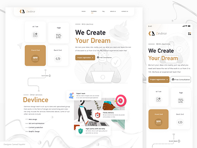 Devlince ui / ux design (Design services) app beautiful design code design design services designer developer graphic design graphic designer hot illustration nft properties samad sepehri ui uiux ux web web design white luxury