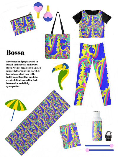Editorial Style Ad bossa brazil colorful editorial graphic design pattern
