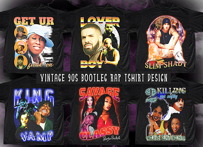 Vintage 90s Bootleg Rap T shirt Design 90s bootleg rap retro vintage t shirt t shirt typography vintage