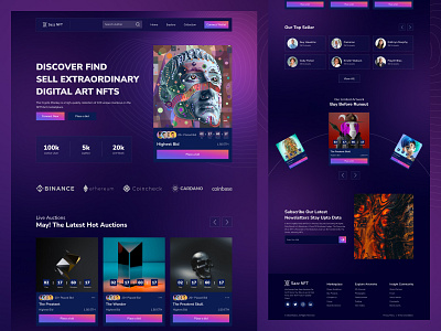 NFT platform website design exploration blockchain coin crypto def eth marketplace nft platform token top agency dribbble web application