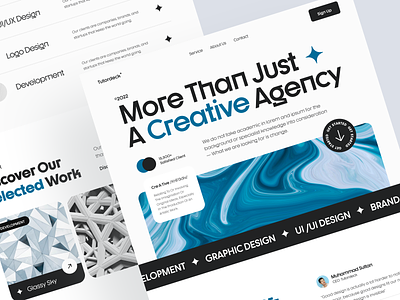 Tutordeck - Creative Agency Landing Page agency blue bold clean company creative creative direction digital graphic design header home page landing page oww portofolio studio ui ux web design website websote design