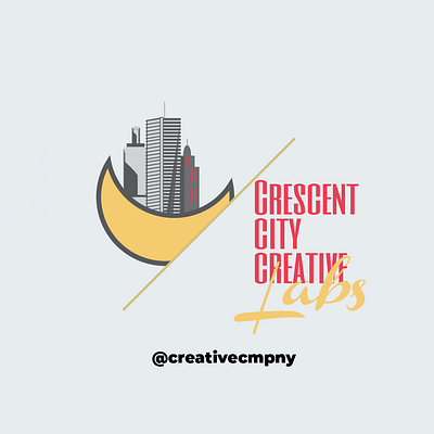 CreativeCmpny Logo/Logotype branding building cityscape company crescent gold logo logotype moon neworleans red