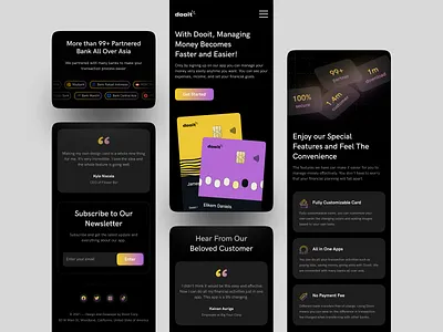 Dooit - Finance Landing Page Mobile bank card clean design design finance financial landing page ui ui design uiux wallet