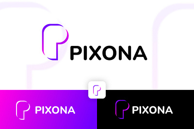 PIXONA Logo Design app branding design graphic design illustration logo typography ui ux vector