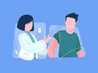 Get Your Vaccine 💖 19 corona cov doctor flu health illustration illustrator inject med syringe vaccine virus