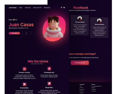 Frontend Portfolio 3d art blender design figma frontend frontend portfolio gradient mockup modern portfolio purple react ui web portfolio