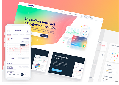 Unifin Platform colorful fintech mobile app modern ui ui design ui ux vibrant web design