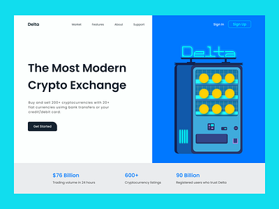 Delta Crypto Exchange 3d bitcoin crypto crypto exchange crypto wallet cryptocurrency finance graphic design illustration l logo money ui ux