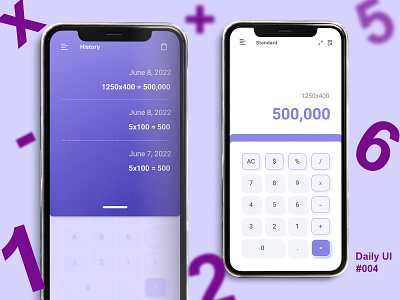 Daily UI _ Day 004_ Calculator mobile ui ui design uiux web design