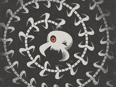 Centipede - Fright Fall Drawing Challenge centipede centiskeleton fright fall frightfall halftone halloween happy halloween hellsjells illustration retrosupply ribs skeleton skull spiral texture vector textures