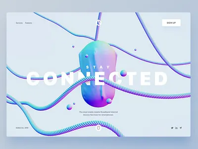 Connected - Landing Page app branding business connected design gold graphic design header illustration landing landing page minimal motion graphics site ui ui design ux ux design web development website