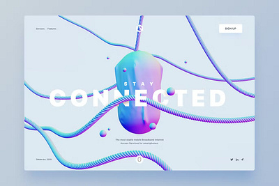 Connected - Landing Page app branding business connected design gold graphic design header illustration landing landing page minimal motion graphics site ui ui design ux ux design web development website