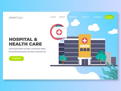Hospital & Health Care - Landing Page app branding business care design graphic design header health health care hospital landing landing page motion graphics site ui ui design ux ux design web development website