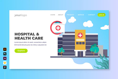 Hospital & Health Care - Landing Page app branding business care design graphic design header health health care hospital landing landing page motion graphics site ui ui design ux ux design web development website