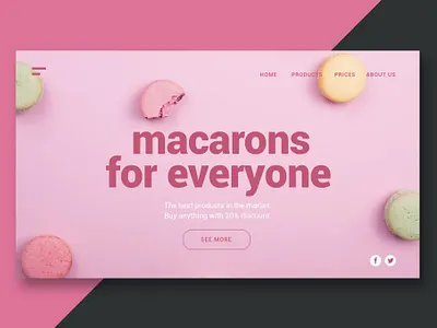French Macarons - Landing Page app branding business design food french macarons graphic design header illustration landing landing page macarons motion graphics sweet ui ui design ux ux design web development website
