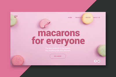French Macarons - Landing Page app branding business design food french macarons graphic design header illustration landing landing page macarons motion graphics sweet ui ui design ux ux design web development website
