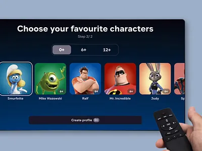 Kids onboarding for streaming platform animation app kids streaming tv ui ux