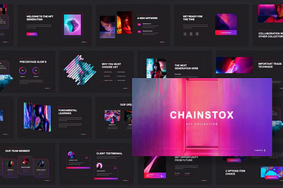 Chainstox - NFT Collection Google Slides assets google branding crypto cryptoart cryptocurrency design designposter digital digital assets digiverse fungible glassmorphism graphic design illustration keynote motion graphics nft nft collection trade ui