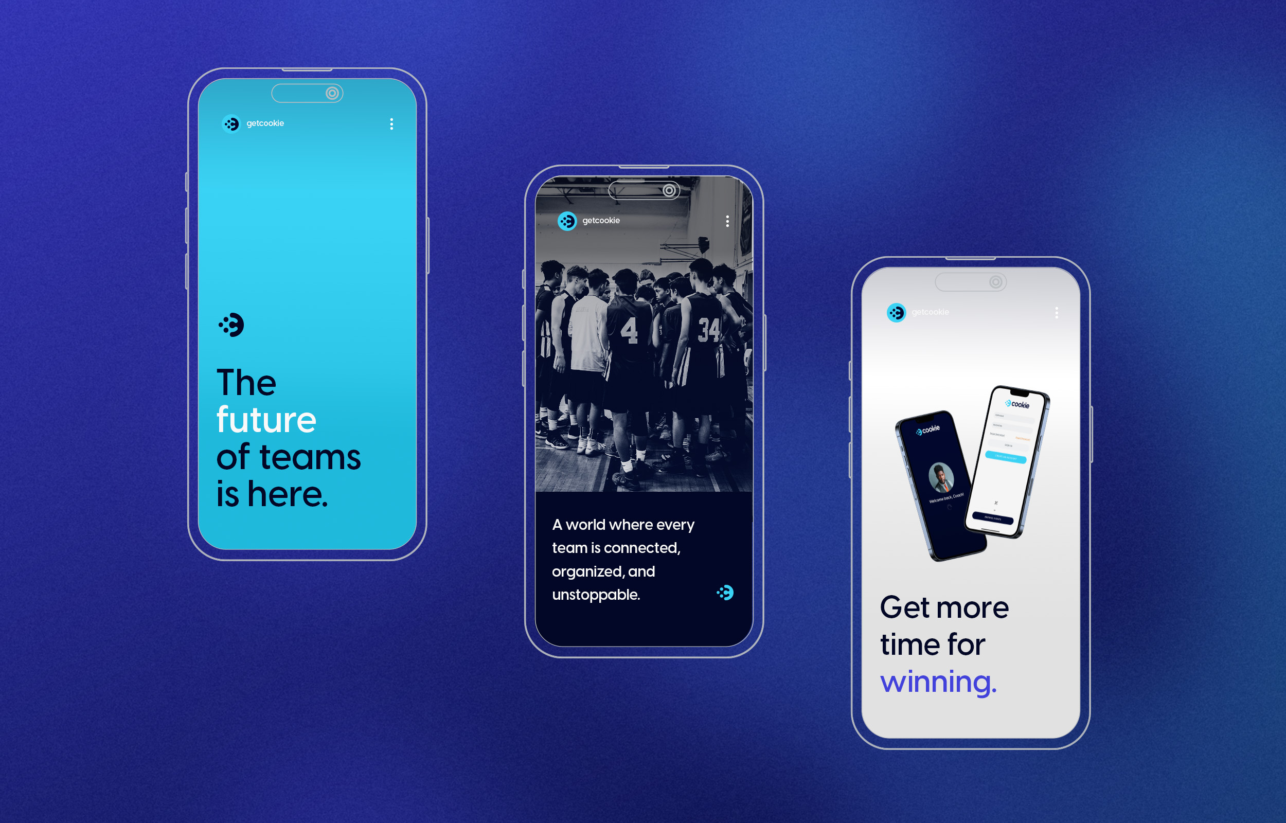 Cookie | Connecting Teams app brand branding connection cookie cookies data design logistics logo mockup platform screen simple social software sports startup team teams