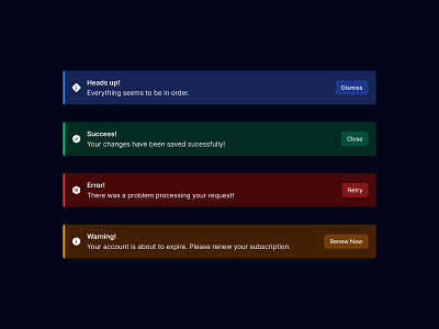 Status Alerts ⚠️ alert alerts design minimal saas ui ui components ui kit web design