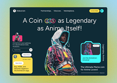 OtakuCoin Futuristic Crypto Anime MemeCoin Website academy website aesthetic website anime website beautiful website coin website colorful website crypto landing page crypto website fiverr framer framer website futuristic website meme coin website meme website memecoin website midjourney ai photoshop portfolio website upwork wordpress website