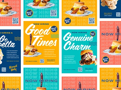 Biscuit Belly "Now Hiring" Campaign branding food graphic design in store print