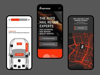 Express Hail Repair Mobile Website branding design design agency designers mobile mobile web design mobile website responsive web design ui ui design ui designer ui ux user interface ux design web design web design studio web designer website website design