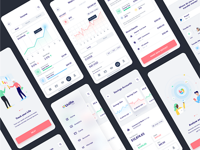 Unifin Mobile app android colorful design finance fintech ios minimal mobile mobile app mobile ui modern