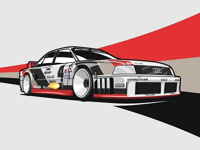 Audi Quattro 90 IMSA GTO art audi audi 90 audi imsa car design drawing gto illustration imsa livery logo quattro race car racing vector