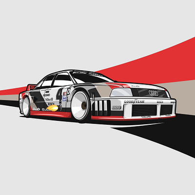 Audi Quattro 90 IMSA GTO art audi audi 90 audi imsa car design drawing gto illustration imsa livery logo quattro race car racing vector