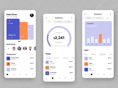Finance App - Mobile Design app design bank bank app banking cart design finance finance app fintech mobile mobile ui money money transfer payment transaction ui ui ux ux wallet wallet app