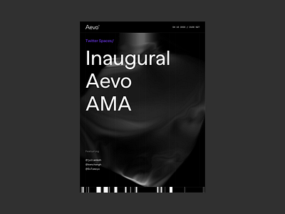 Aevo AMA Poster blockchain crypto cryptocurrency design fintech generative graphic design noise poster textures web 3