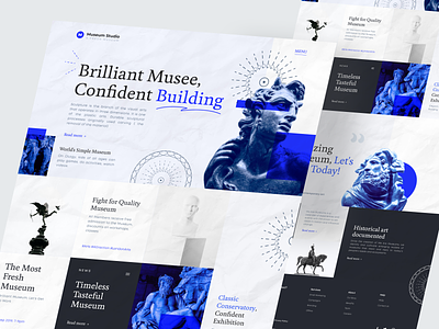 Museum studio landing page art artwotk clean history landing landing page landing page design museum ui uiux ux web web design website