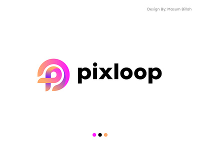 letter p loop logo design - branding brand identity branding creative design graphic design letter p loop logo logo logo design logodesign logos loop logo minimalist modern p logo plogo tech technology vector