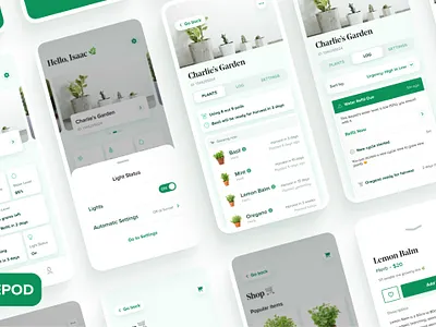 Smart Garden - Mobile App UI Design app ui branding creative app flat ui interaction design minimalist app modern app modern ui onboarding app search screen uiux design
