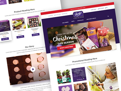 Purdy's Chocolatier Ecommerce Site branding chocolate chocolate shop chocolatier design ecommerce landing page online shop ui ux website