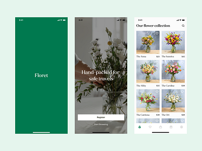 Floret - Flower Shopping App UI Design amazon amazon shopping app apple apps best shopping app clean design e commerce flower ios ios16 minimal shein shopping shopping app ui uiux ux ux designer