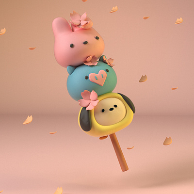 Cookie, Mang & Chimmy 3d art 3dmodeling character design cinema4d design