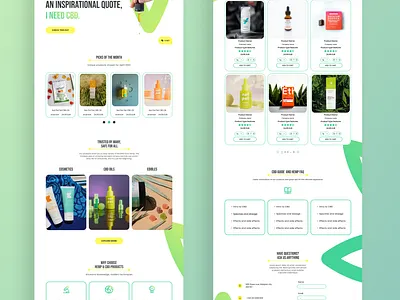 Cannatomy landing page design eshop graphic design hemp landing page minimal ui uiux design web design website