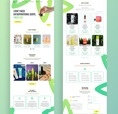 Cannatomy landing page design eshop graphic design hemp landing page minimal ui uiux design web design website