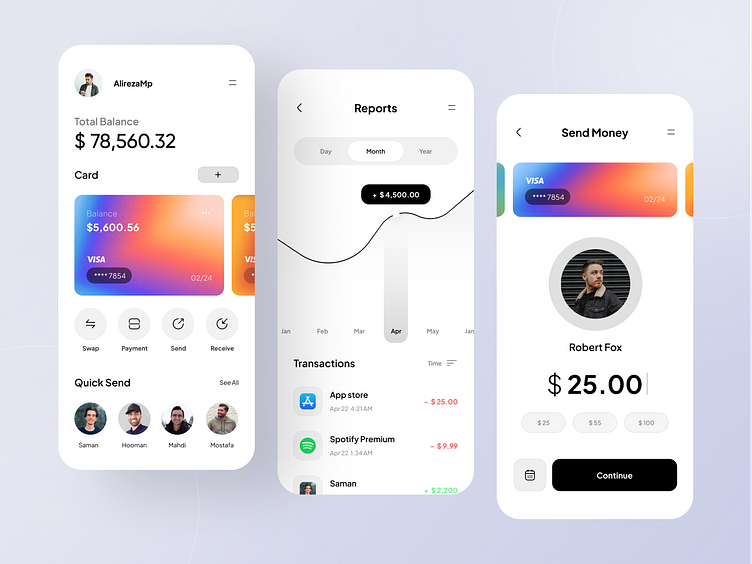 Finance Mobile App by Duxica on Dribbble