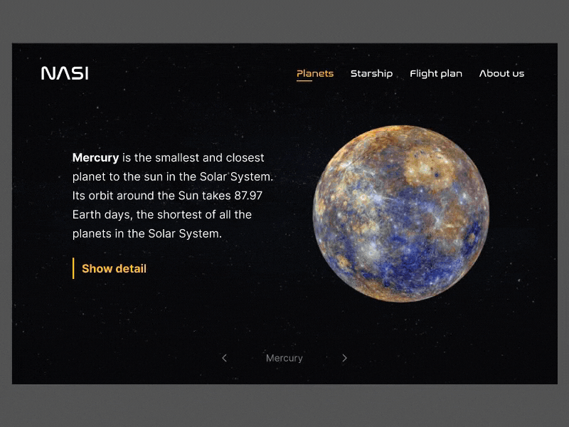 Nasi Landing Page app clean design interaction design landing page minimal planets prototype prototyping sky space ui ui design web design
