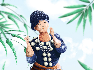 Kachin Lady in Traditional Costume adobe illustrator burma costume design illustration illustration art illustration design illustrato kachin myanmar sketch traditional costume vector illustration vectorart