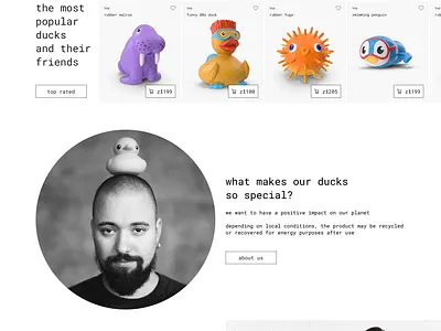 Site for the sale of rubber ducks design duck sale ui uidesign uiu ux uxdesign uxui web design