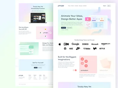 Principle - UI Redesign colorful colourful design illustration minimalist redesign ui uidesign ux website