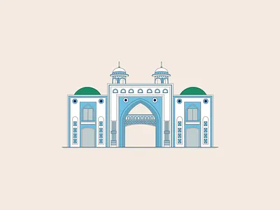 Shahjalal Mazar Gate Illustration. architecture branding building creative dargah design graphic design holy place house illustration islam line art logo mosque muslime prayer place tower vector