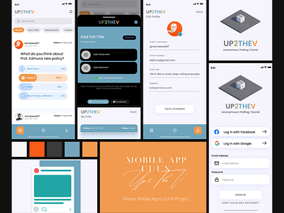 Edge Case - Social Polling App UI/UX Design branding figma mobileapp ui ux vector